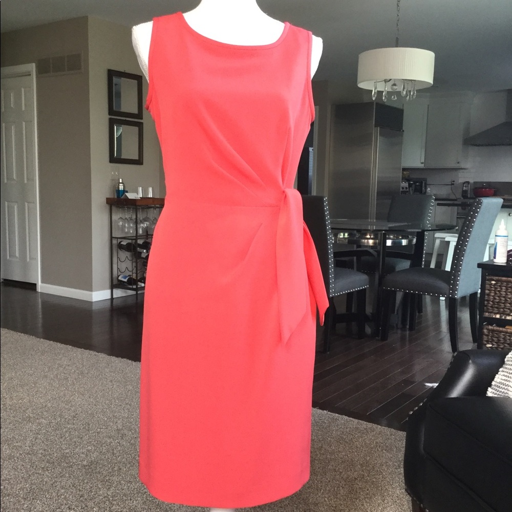 Anne Klein coral side tie dress